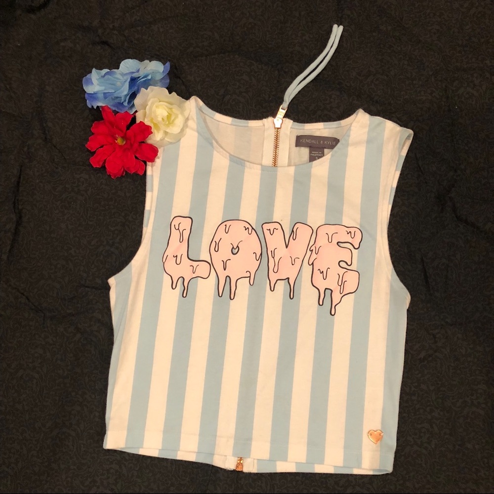 Kendall and Kylie “love” tank crop top.